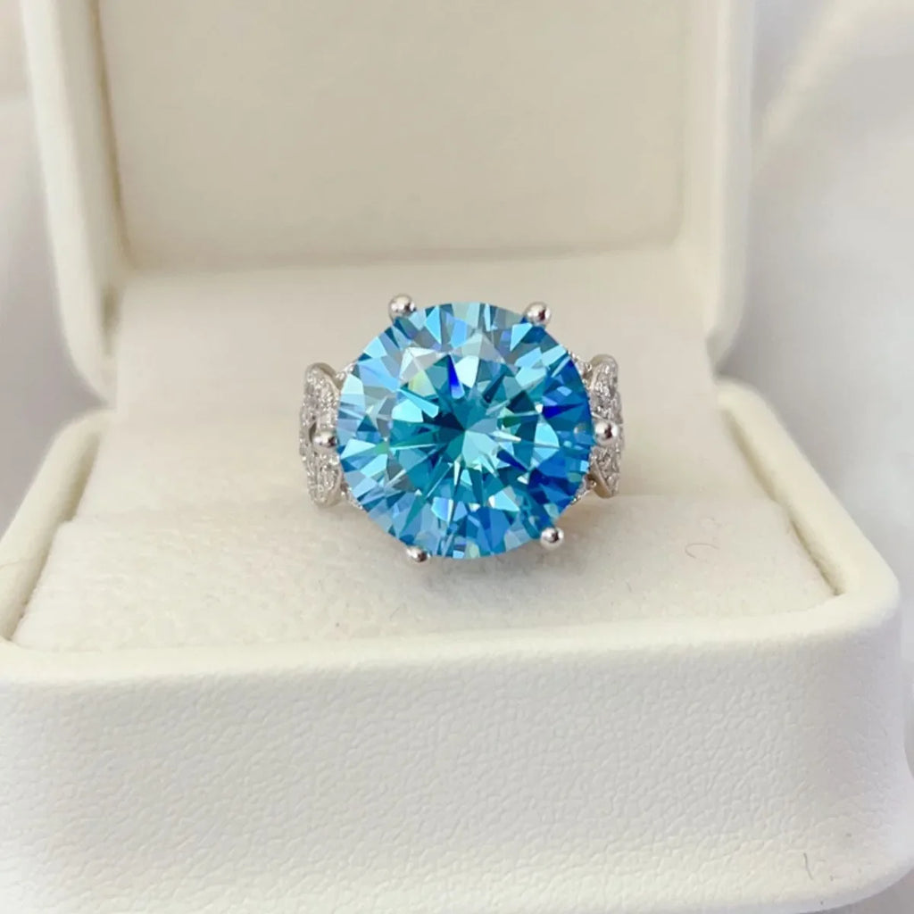 10 Carat Moissanite 925 Sterling Silver Ring - VAleG