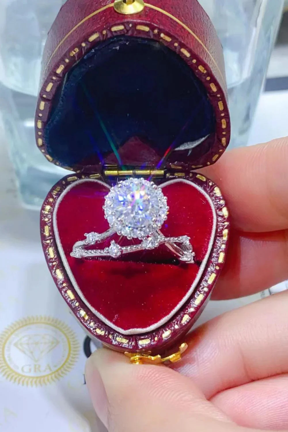 1 Carat Moissanite Platinum-Plated Ring - VAleG