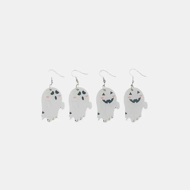 2 Piece Alloy Acrylic Ghost Dangle Earrings - VAleG