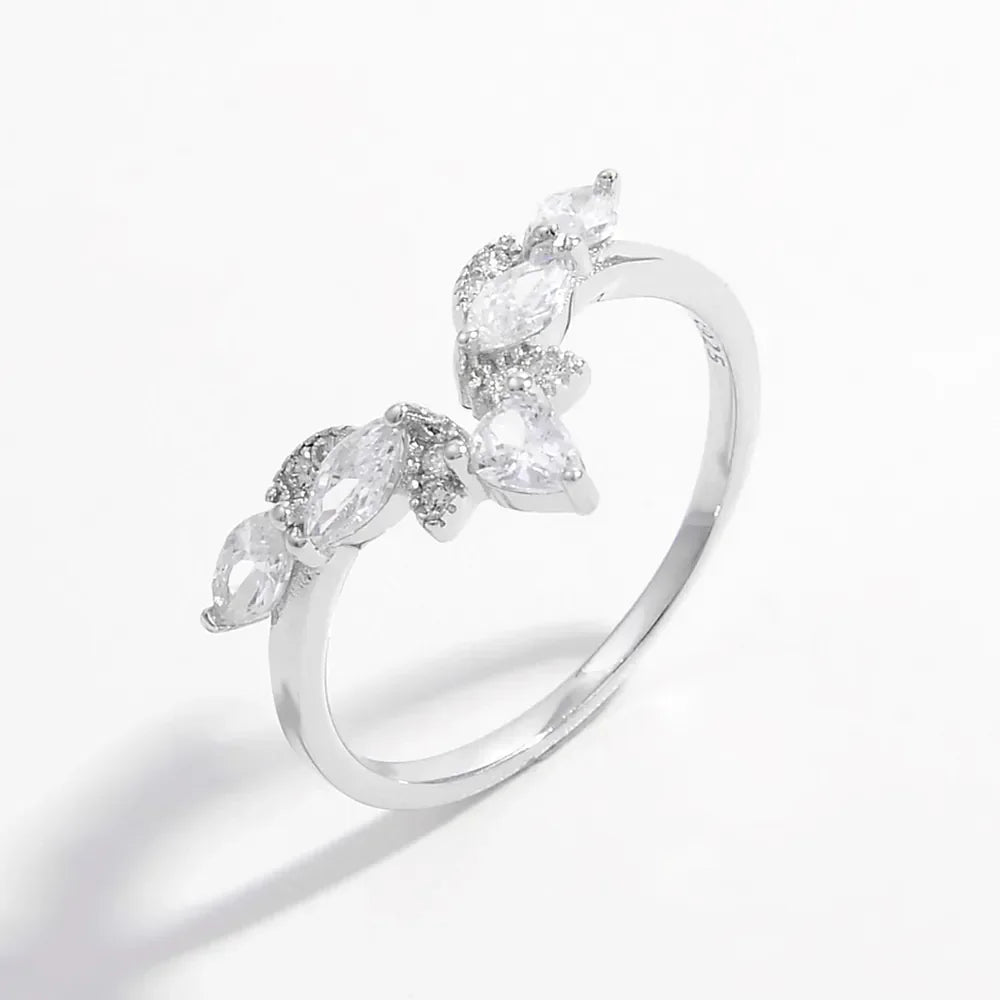 Inlaid Zircon 925 Sterling Silver Ring - VAleG