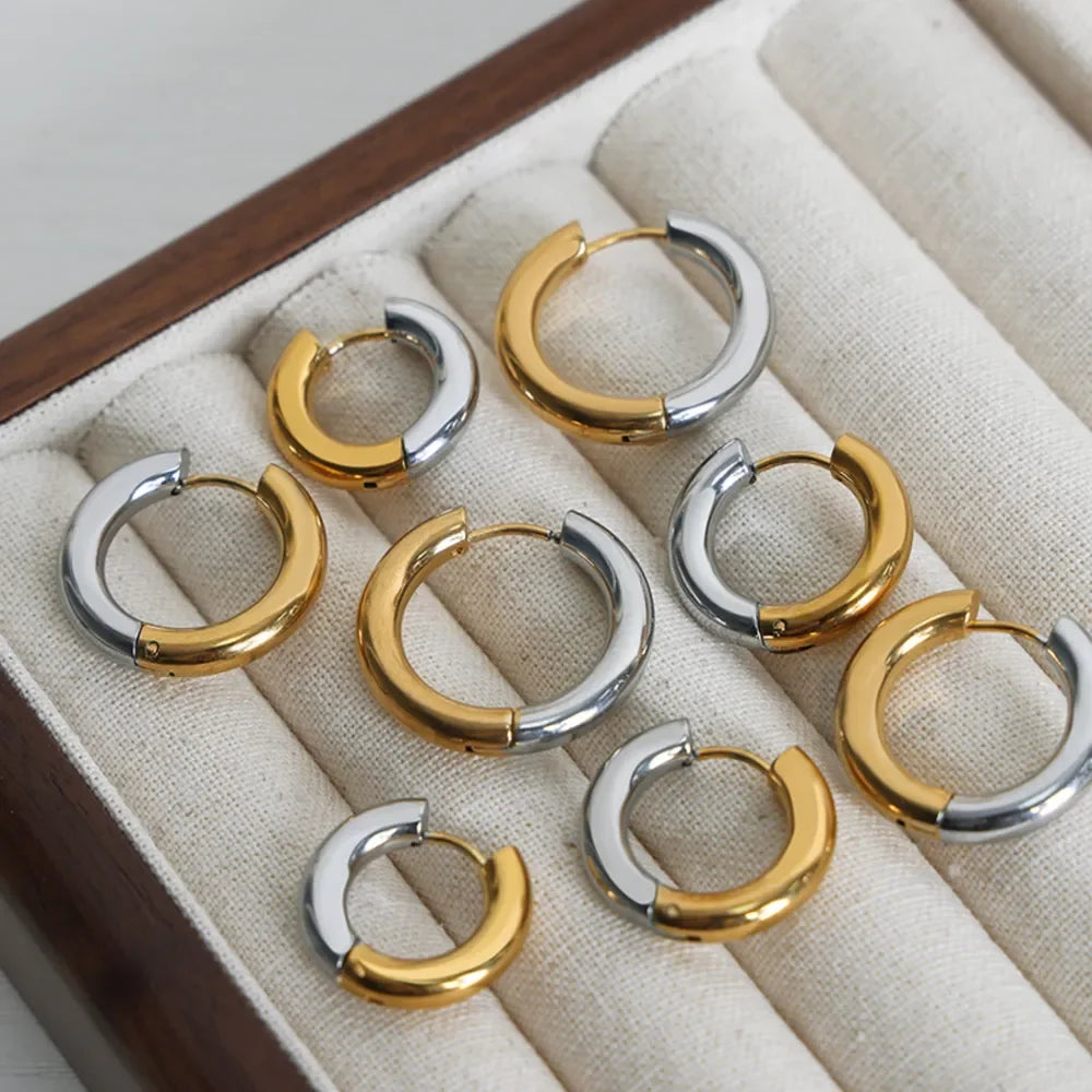 18K Gold-Plated Huggie Earrings - VAleG