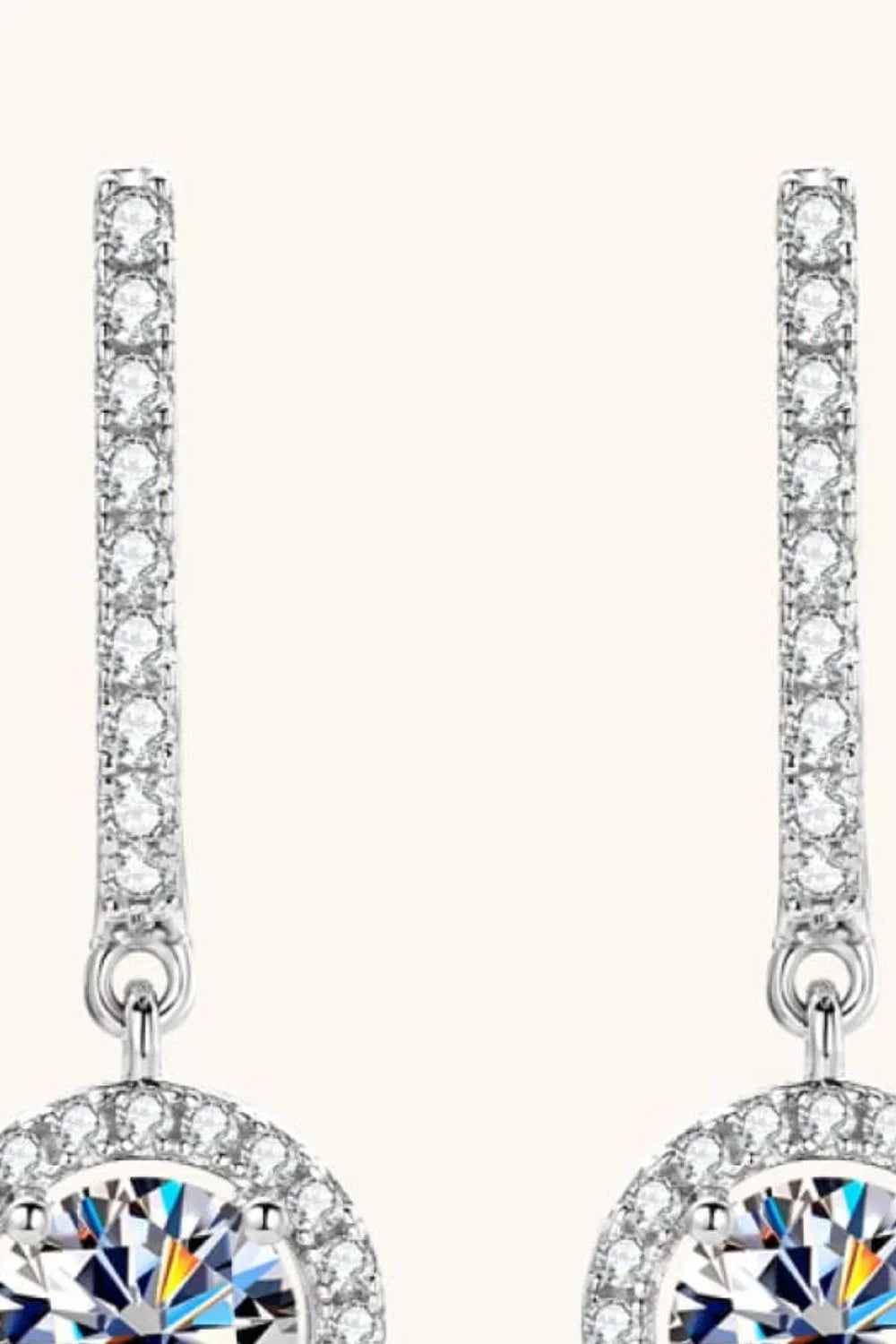 2 Carat Moissanite 925 Sterling Silver Drop Earrings - VAleG