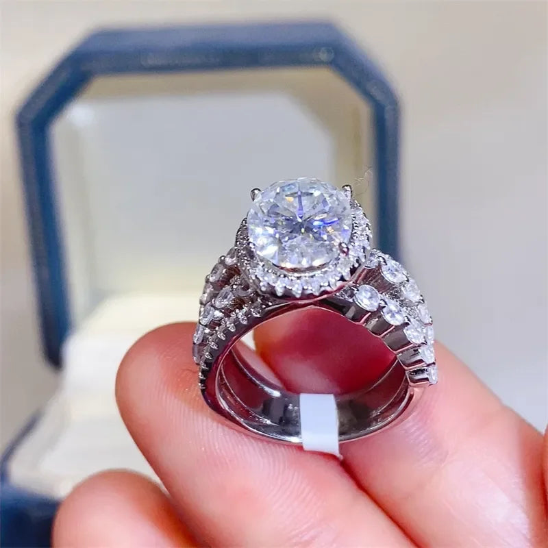 3 Carat Moissanite 925 Sterling Silver Layered Ring - VAleG