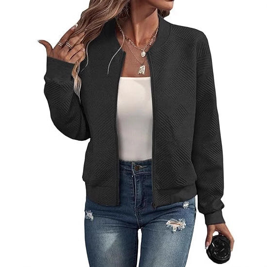 Zipper Pocket Comfort And Casual Women's Long Sleeve Jacket - VAleG