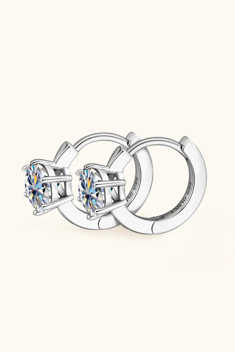 2 Carat Moissanite 925 Sterling Silver Huggie Earrings - VAleG