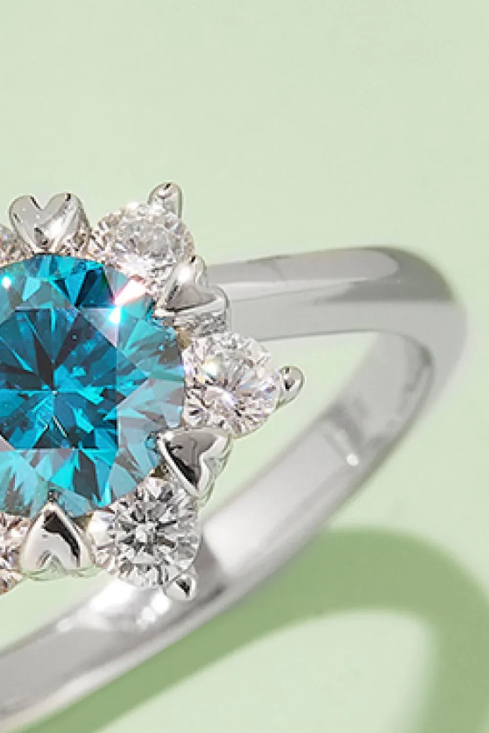 1 Carat Moissanite 925 Sterling Silver Cluster Ring - VAleG