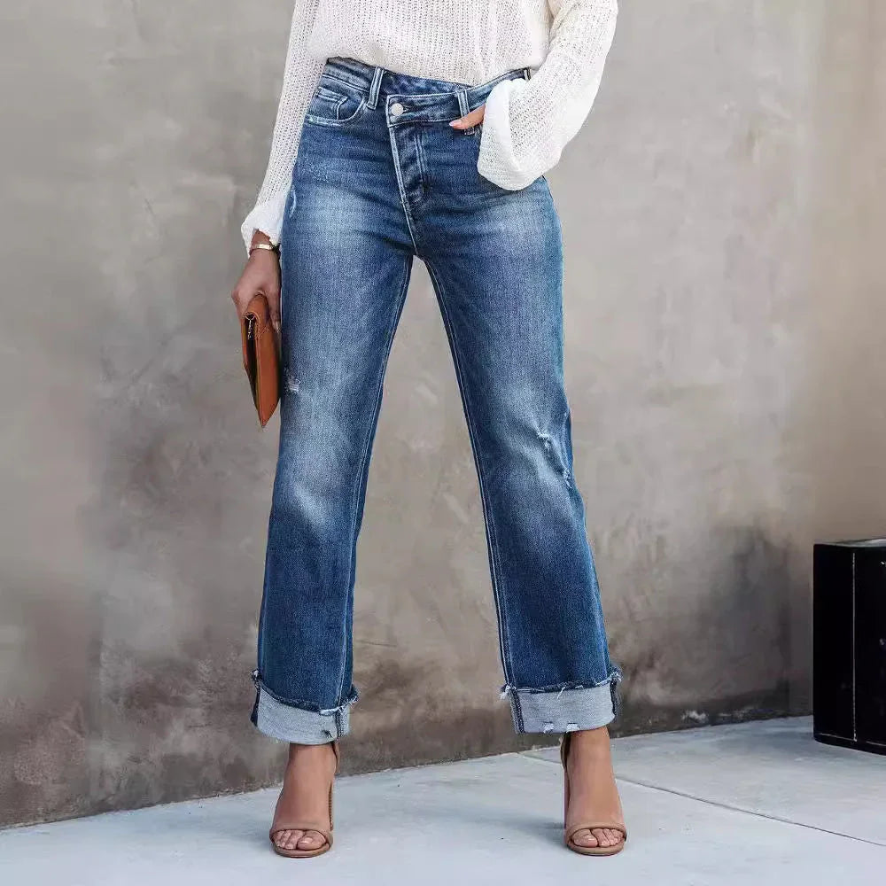 Women's Fashion Individual Casual Loose Jeans - VAleG