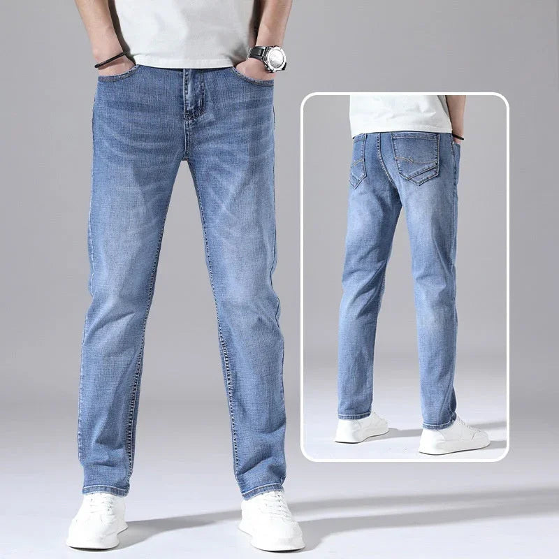 Retro Thin Jeans Straight Loose Casual Trousers Men - VAleG