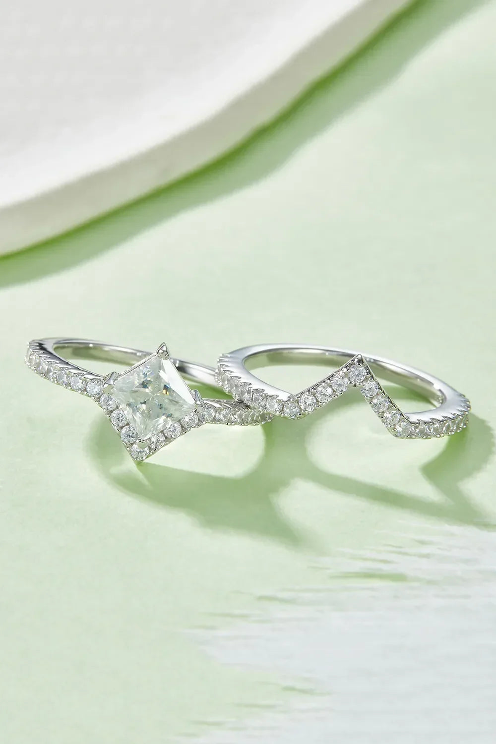 1 Carat Moissanite 925 Sterling Silver Double Layered Ring - VAleG