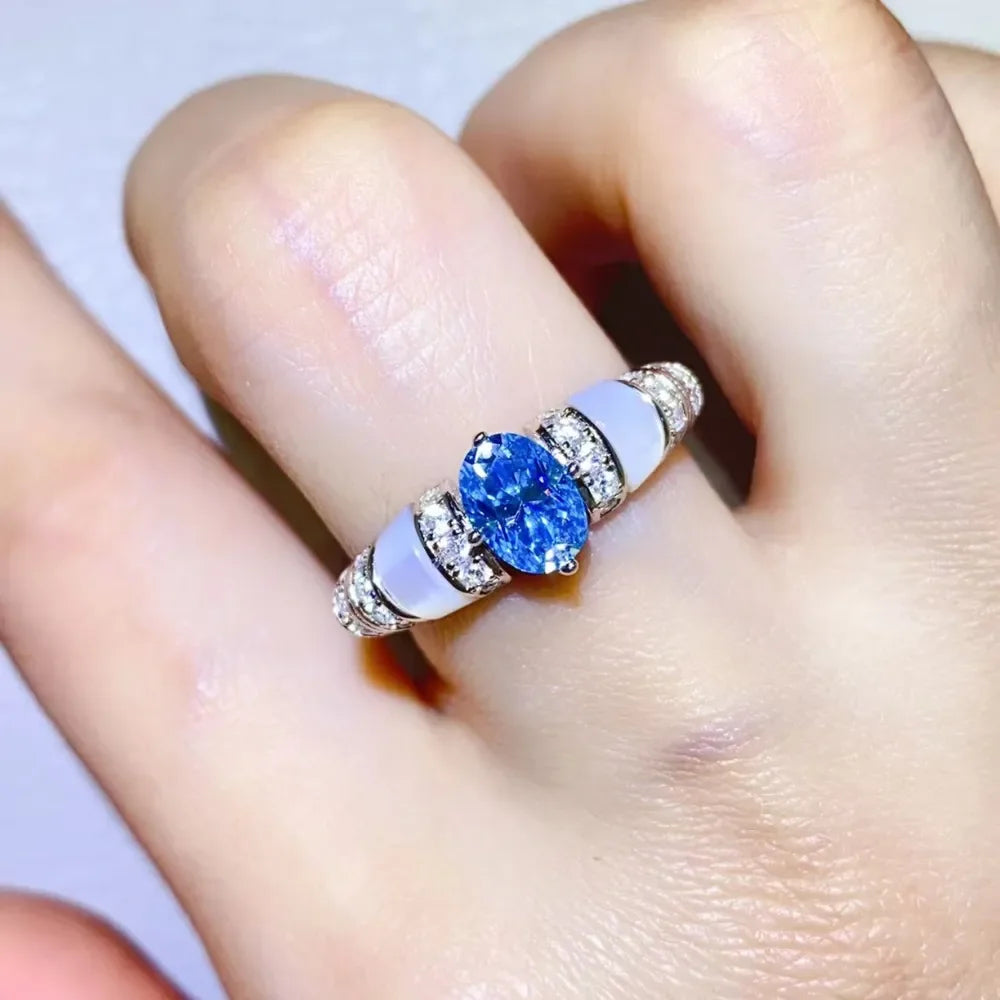 1 Carat Moissanite 925 Sterling Silver Ring - VAleG