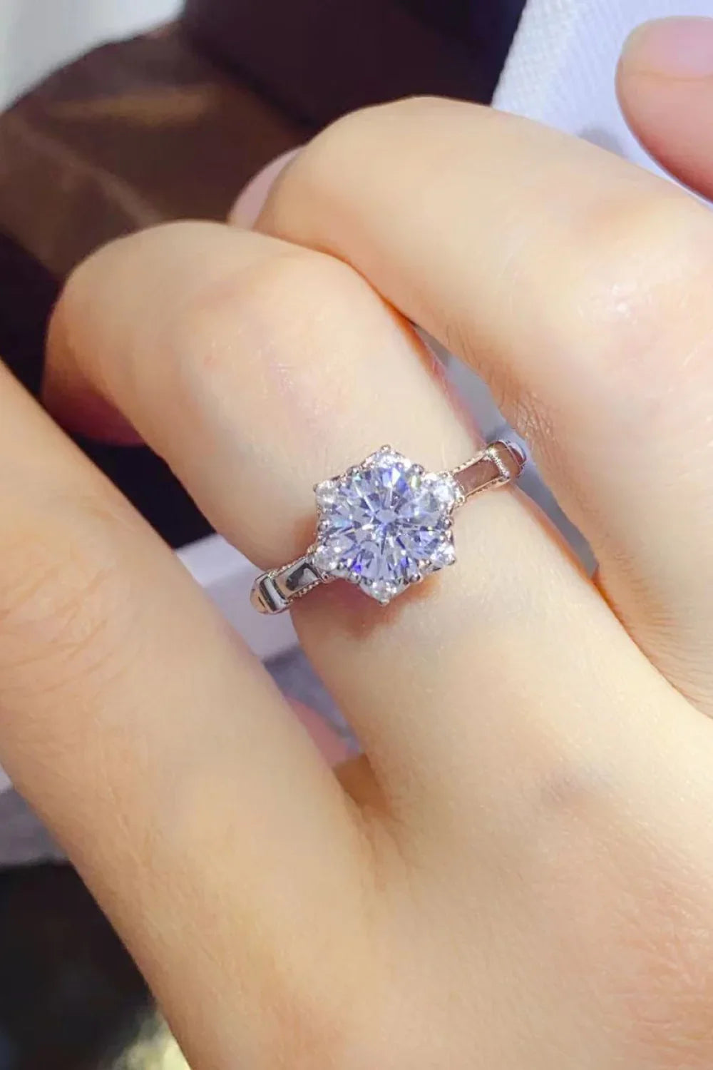 1 Carat Moissanite 925 Sterling Silver Ring - VAleG
