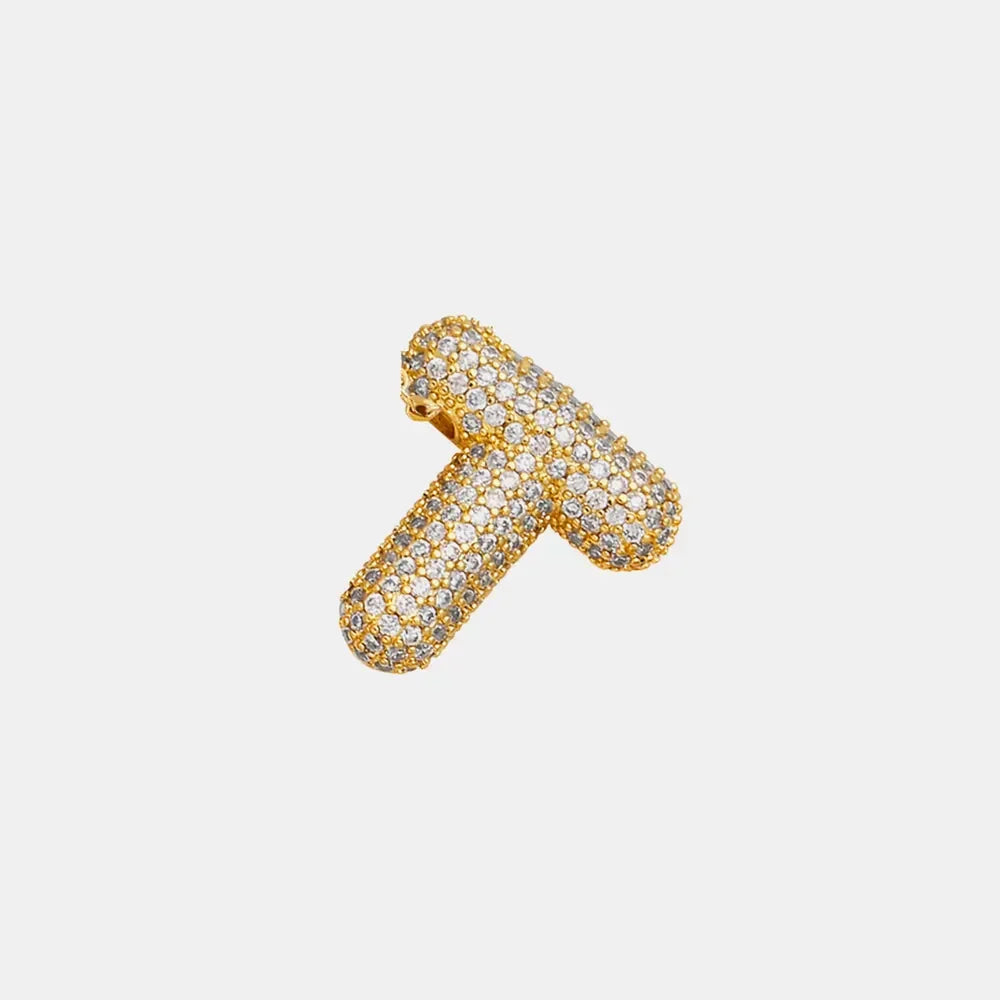 Inlaid Zircon Bubble Initial Necklace - VAleG