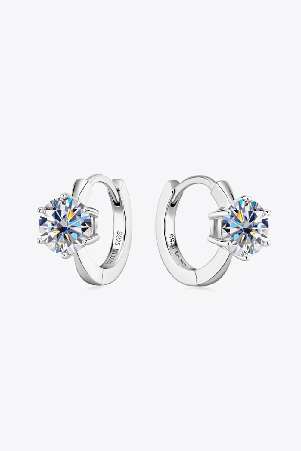 2 Carat Moissanite 925 Sterling Silver Huggie Earrings - VAleG