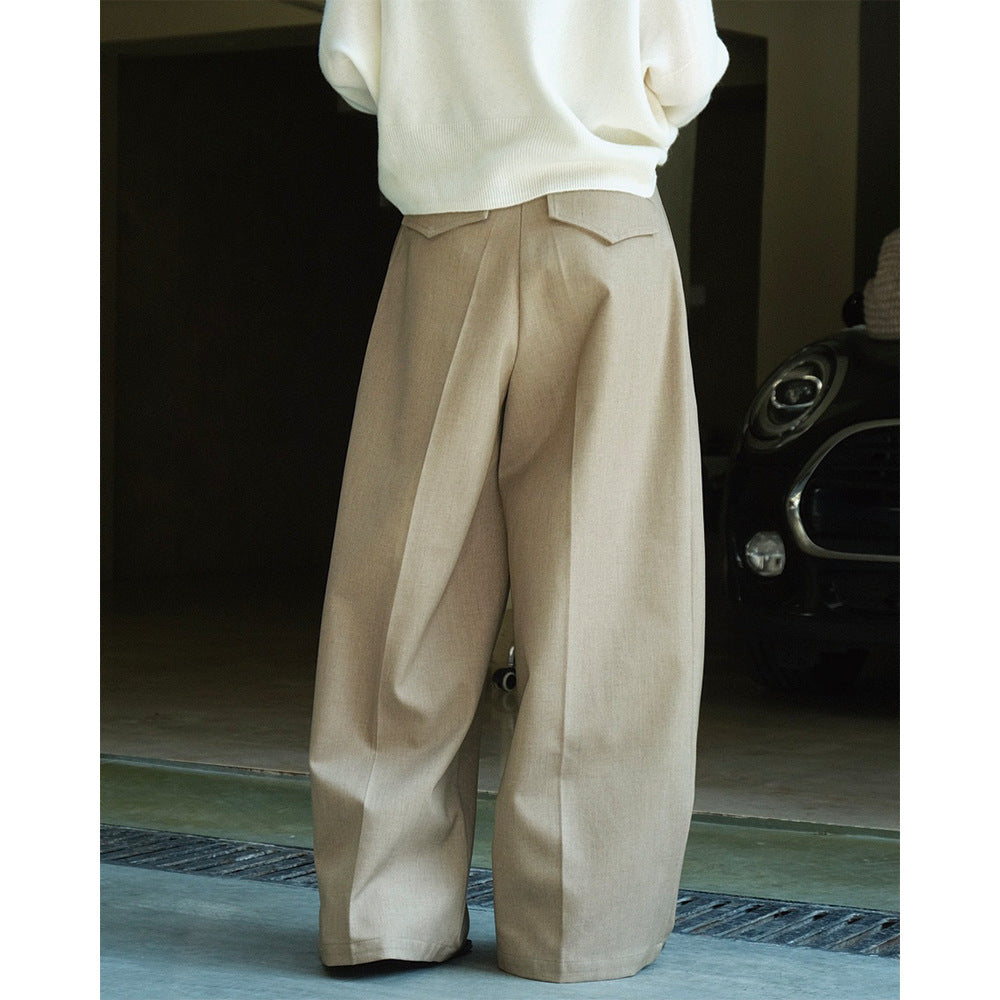 Stile casual Tridimensionale pieghettato pantaloni Loose cadenti da donna