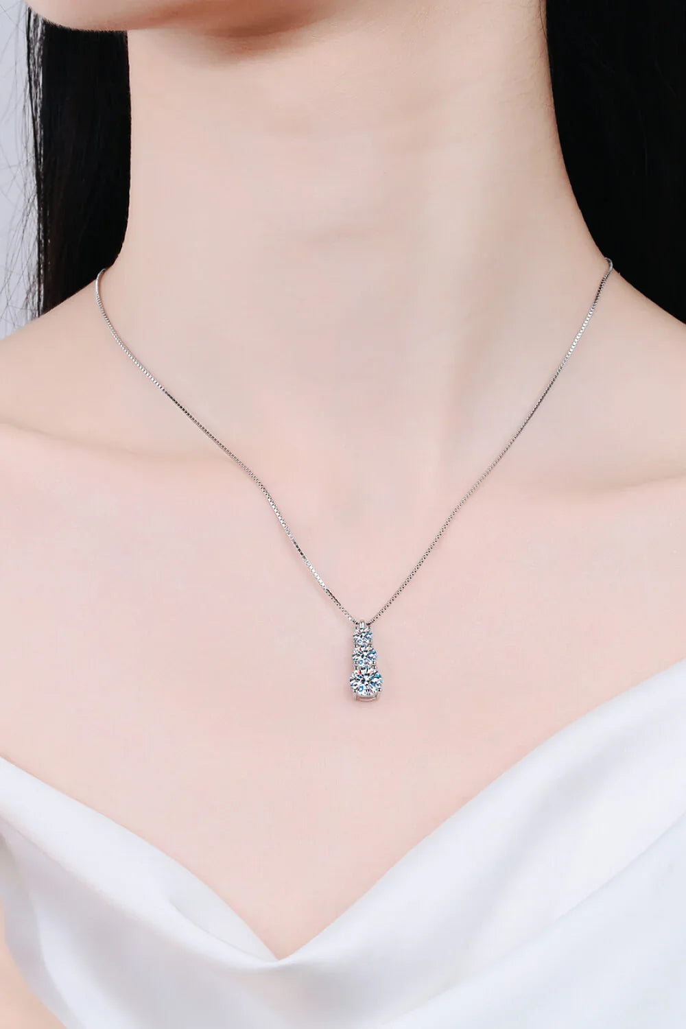 Moissanite Triple-Pendant Necklace - VAleG