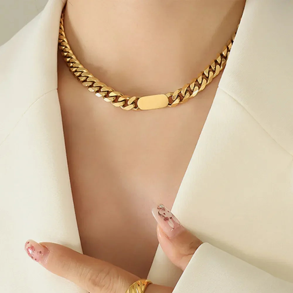 18K Gold-Plated Chain Necklace - VAleG