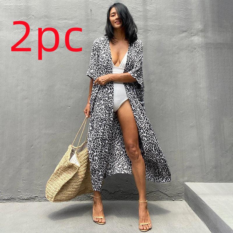 Polyester Ladies Sun Protection Resort Beach Dress Cover Up - VAleG