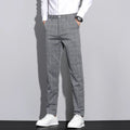 Casual Pants Men's Simple Plaid Slim Fit Straight-leg Trousers - VAleG