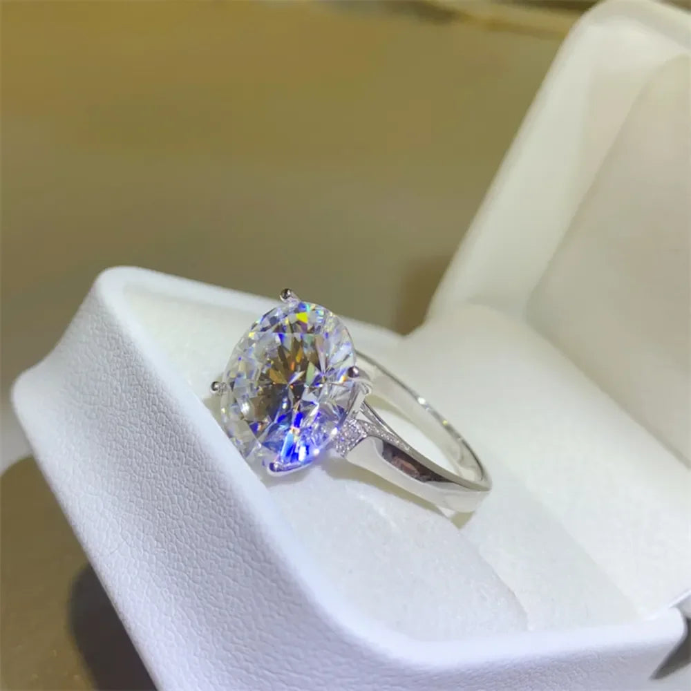 10 Carat Moissanite 925 Sterling Silver Ring - VAleG