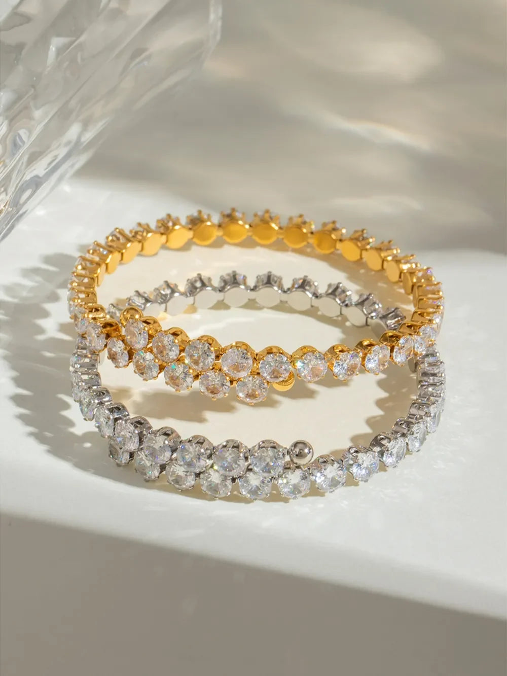 Stainless Steel Inlaid Zircon Bracelet - VAleG