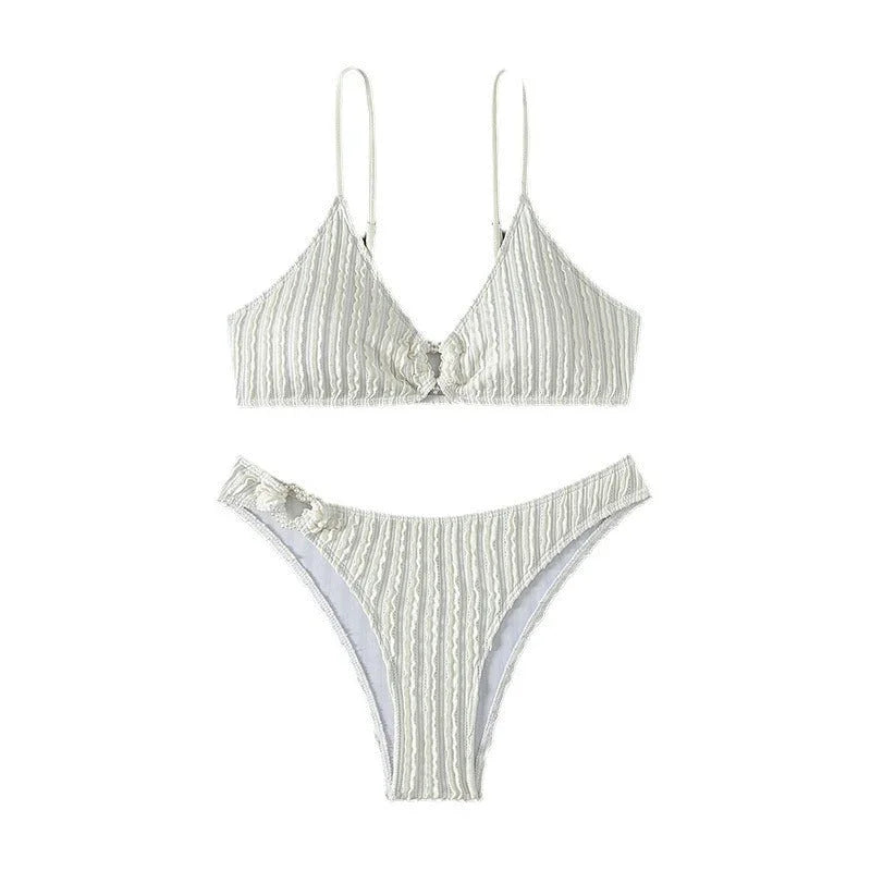 Women's V-neck Beach Split Swimsuit - VAleG