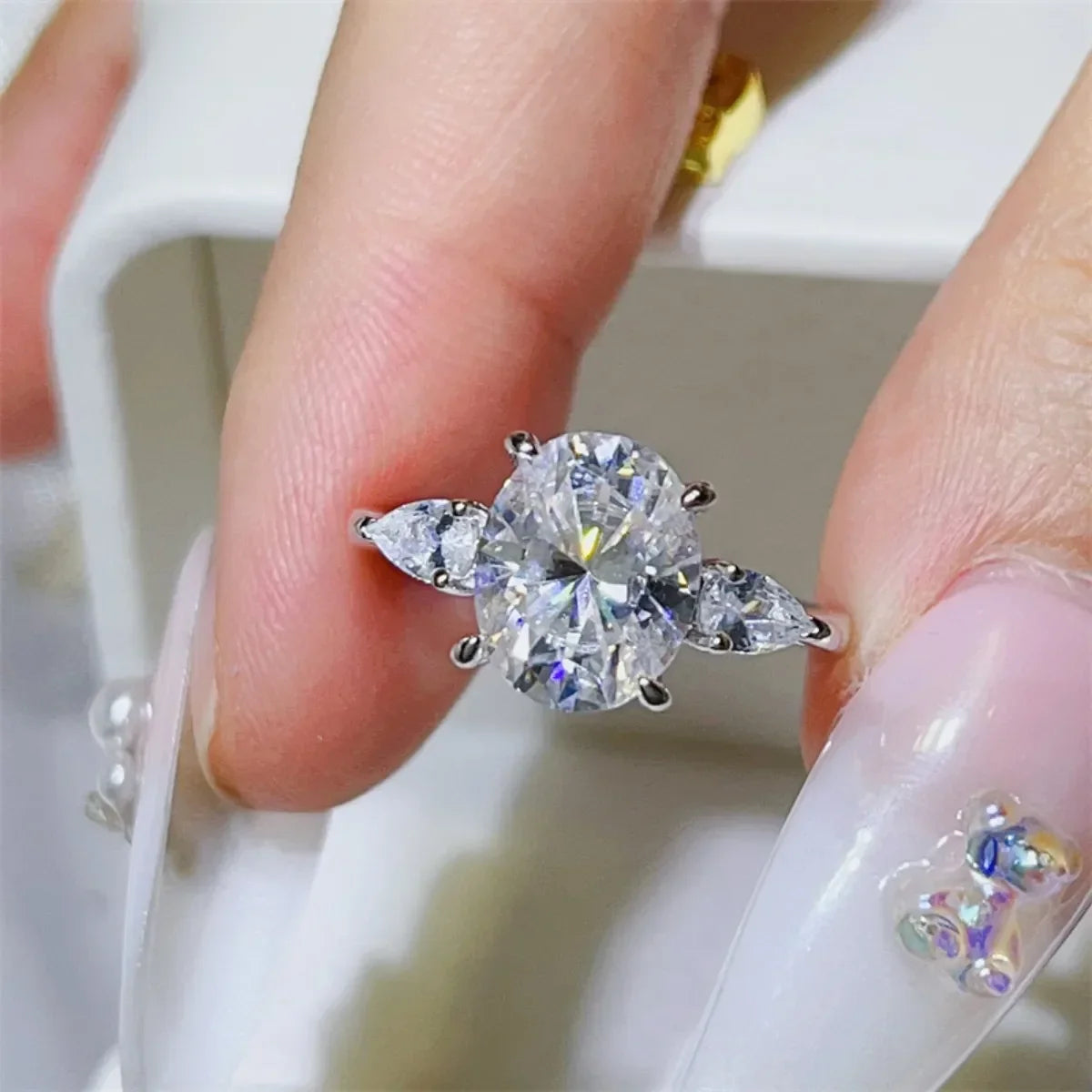 3 Carat Moissanite 925 Sterling Silver Ring - VAleG