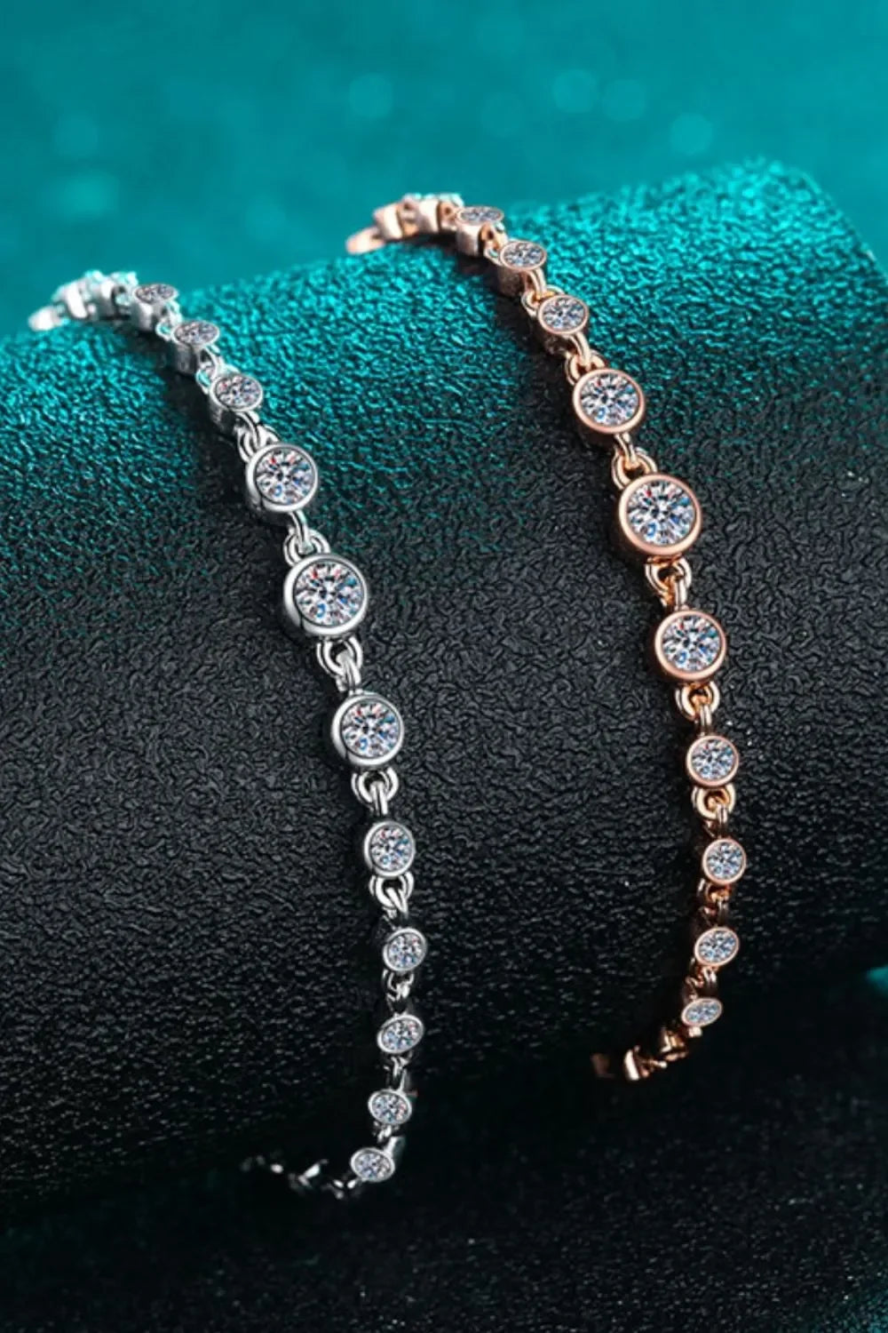925 Sterling Silver Inlaid Moissanite Bracelet - VAleG