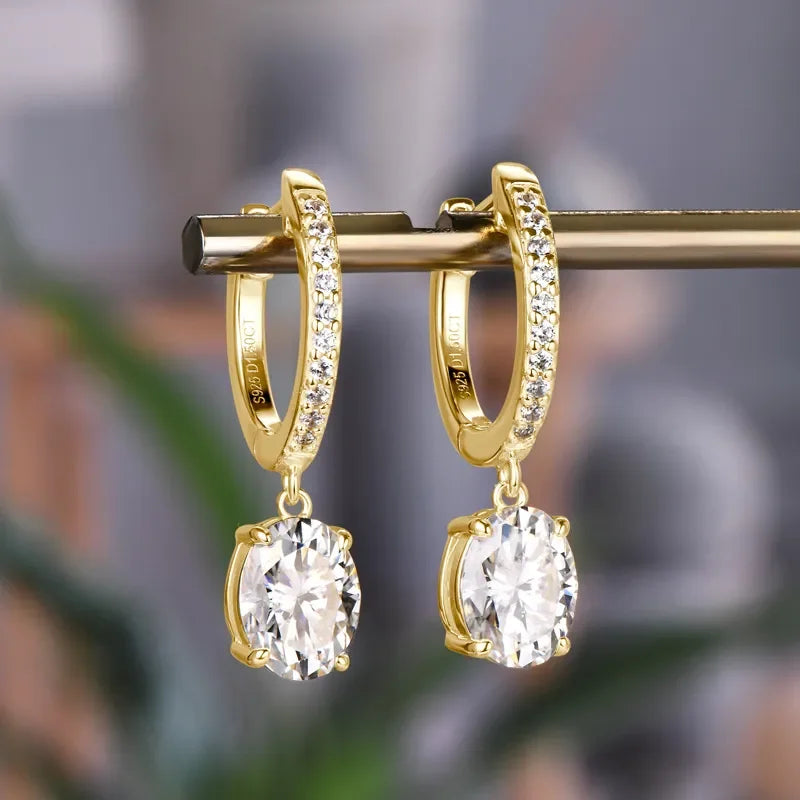 3 Carat Moissanite 925 Sterling Silver Earrings - VAleG