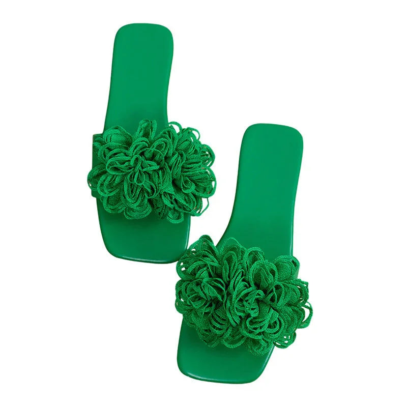 New Fashion All-match Flower Flat Slippers - VAleG