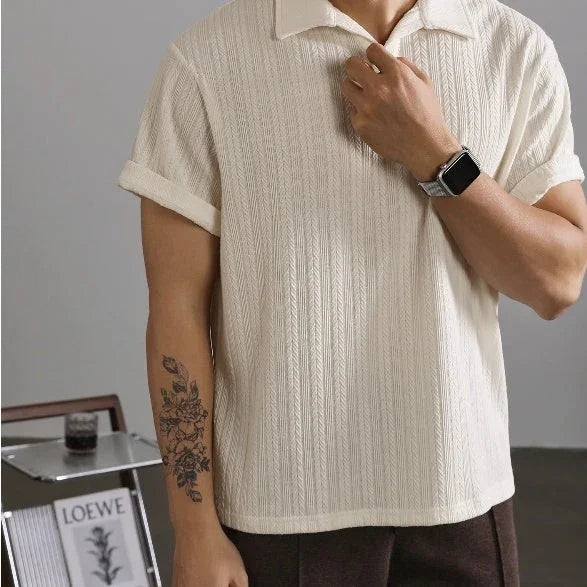 Wheat Woven Texture Summer Breathable Slim Fit Business - VAleG