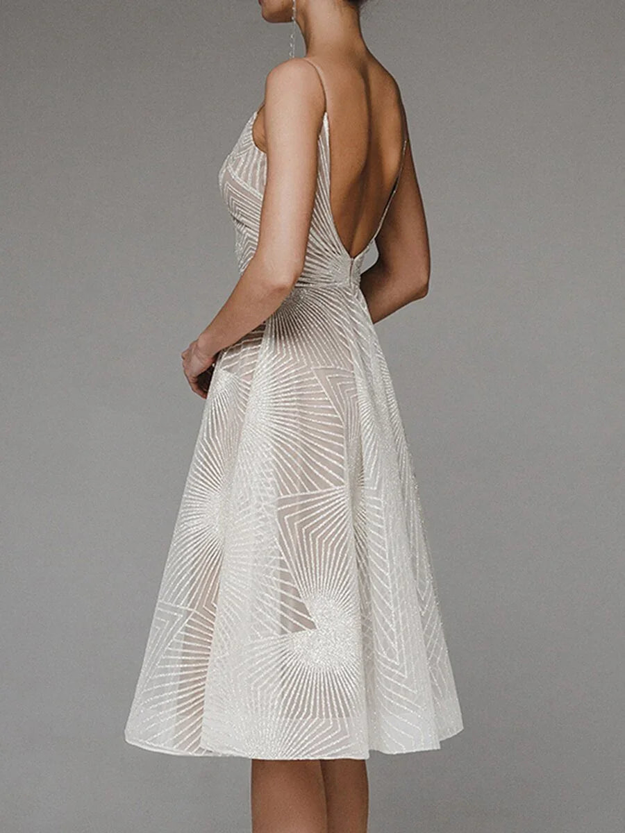 Women's Summer Sling Embroidered Sleeveless Dress - VAleG