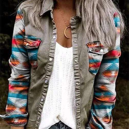 Street Hipster Plaid Single-breasted Lapel Cardigan Shirt - VAleG
