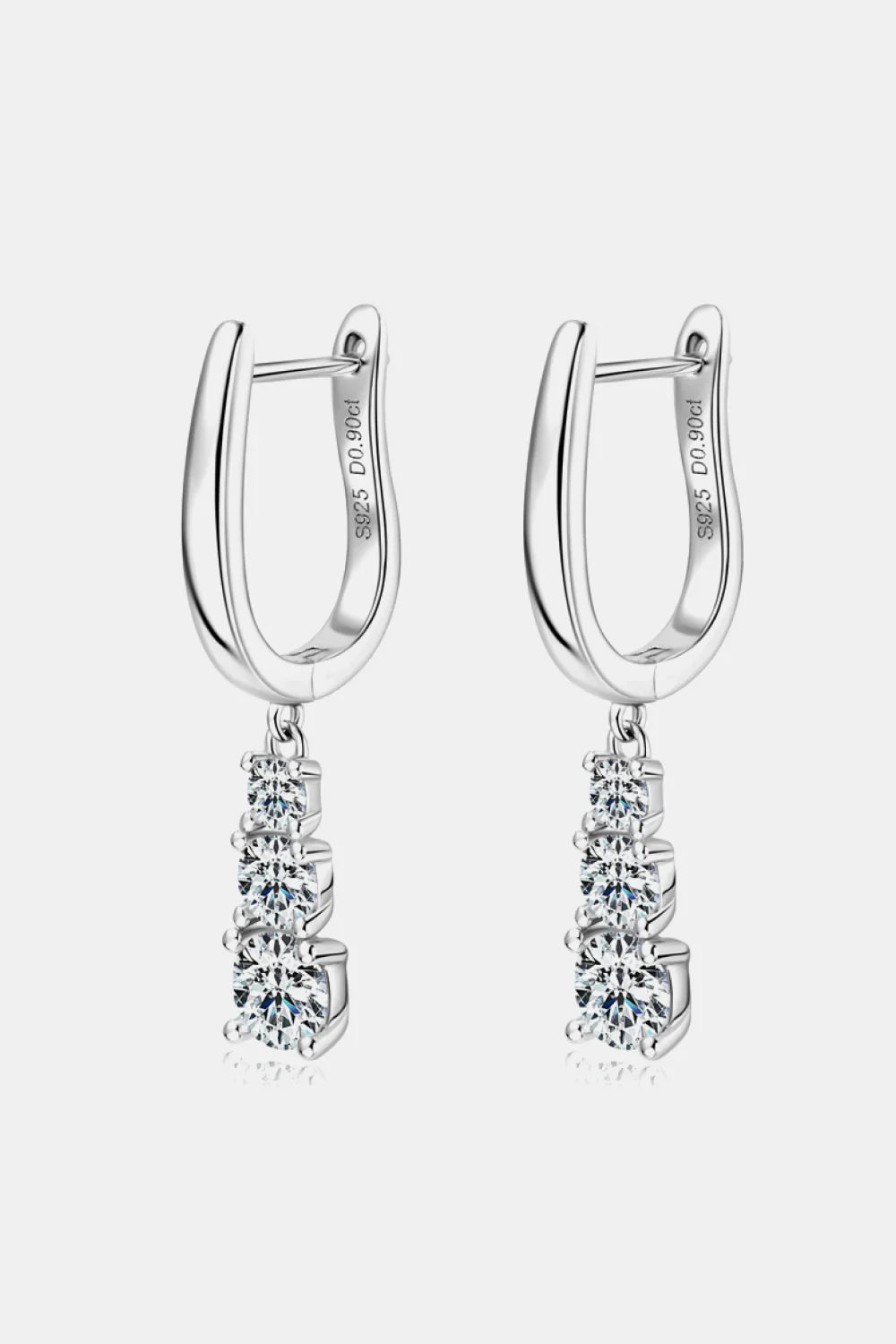 1.8 Carat Moissanite 925 Sterling Silver Drop Earrings - VAleG