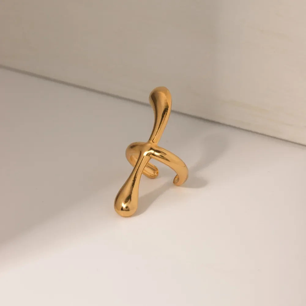 18K Gold-Plated Stainless Steel Cuff Earrings - VAleG