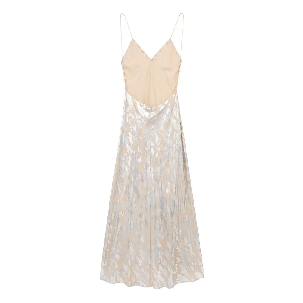 Women's Metal Foil Printed Underwear Dress - VAleG