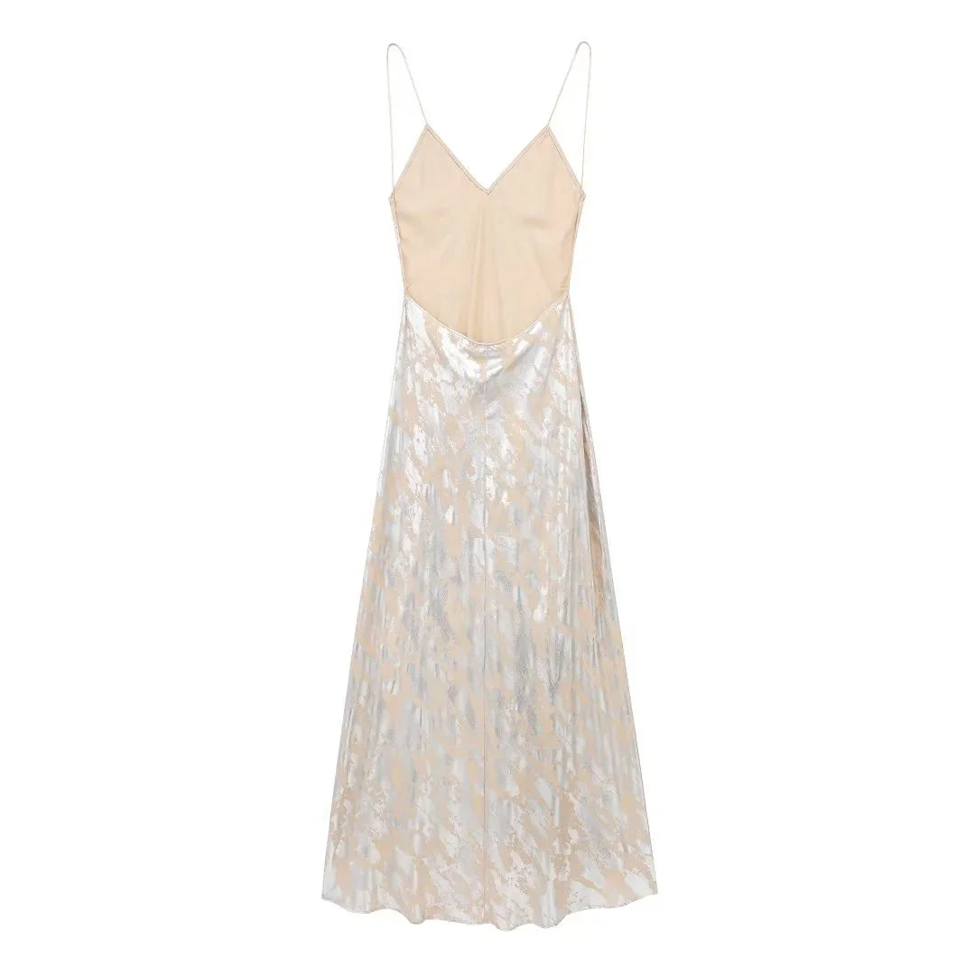 Women's Metal Foil Printed Underwear Dress - VAleG
