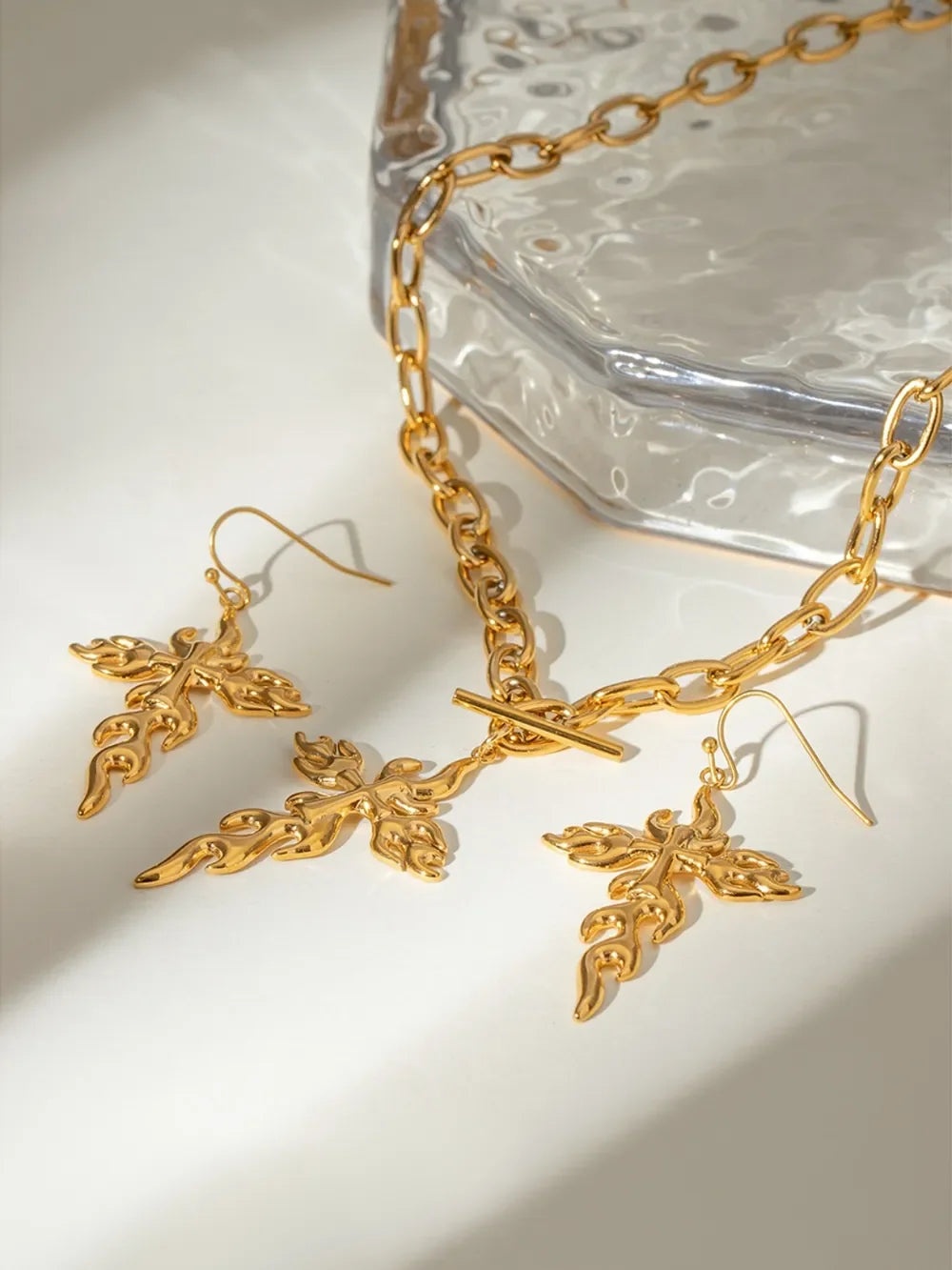 18K Gold-Plated Stainless Steel Cross Necklace - VAleG