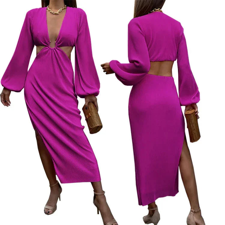 Autumn Fashion Pressed Pleated Waistless Women's Dresses - VAleG