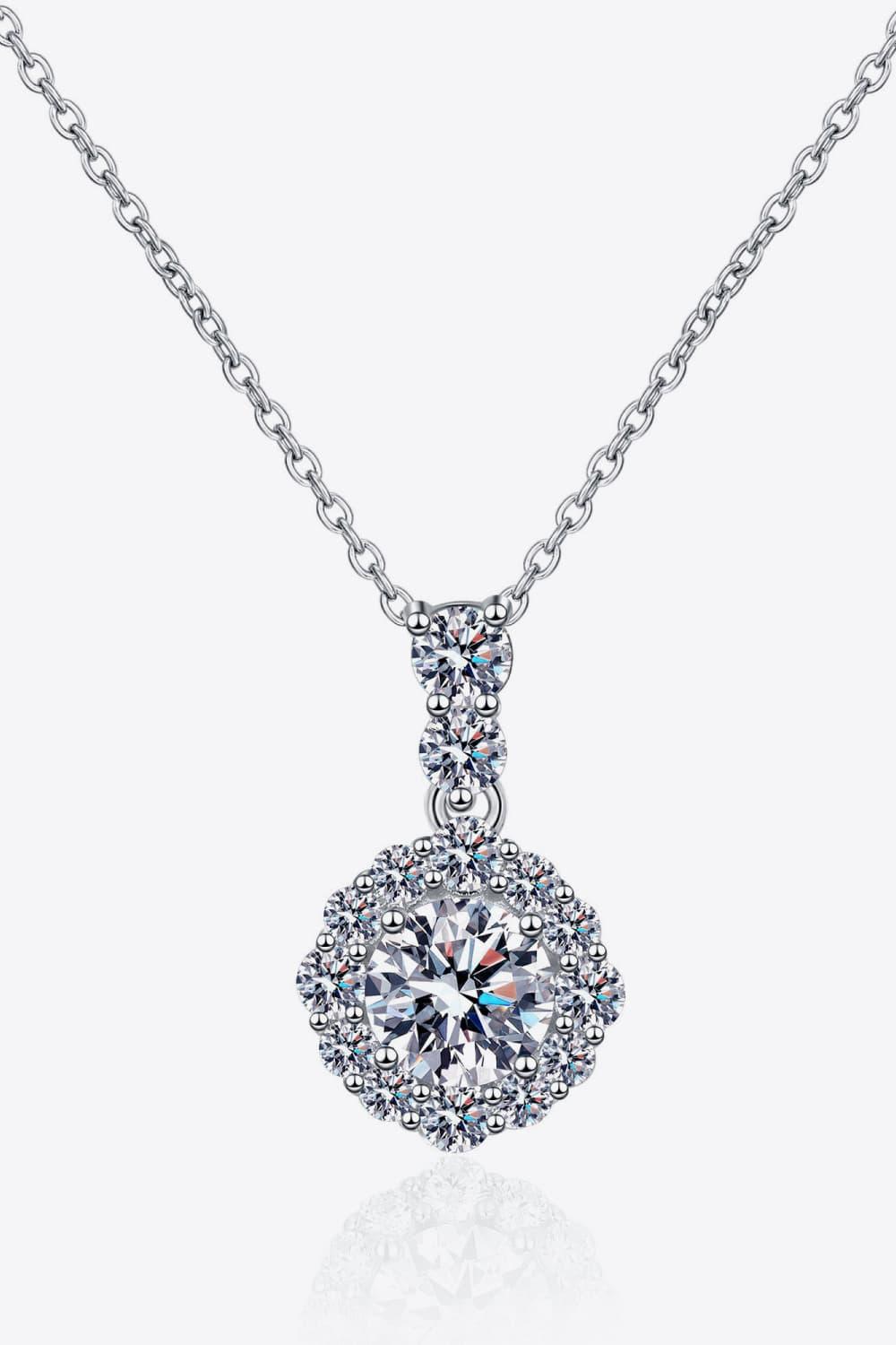 1 Carat Moissanite 925 Sterling Silver Necklace - VAleG