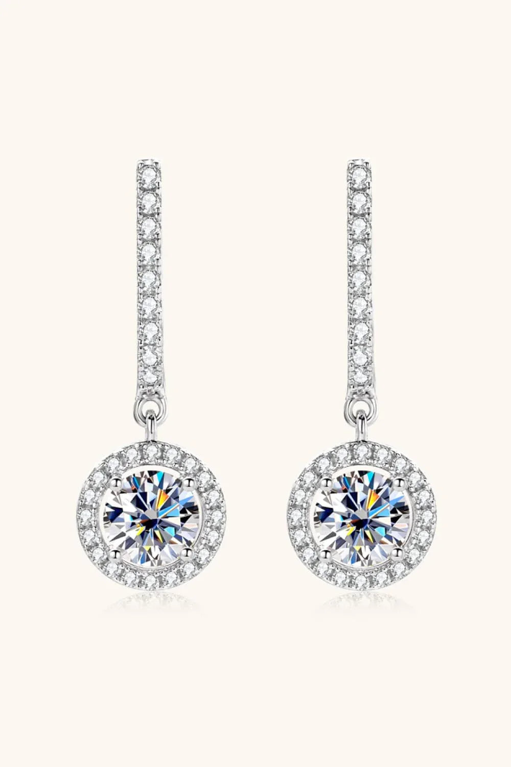 2 Carat Moissanite 925 Sterling Silver Drop Earrings - VAleG