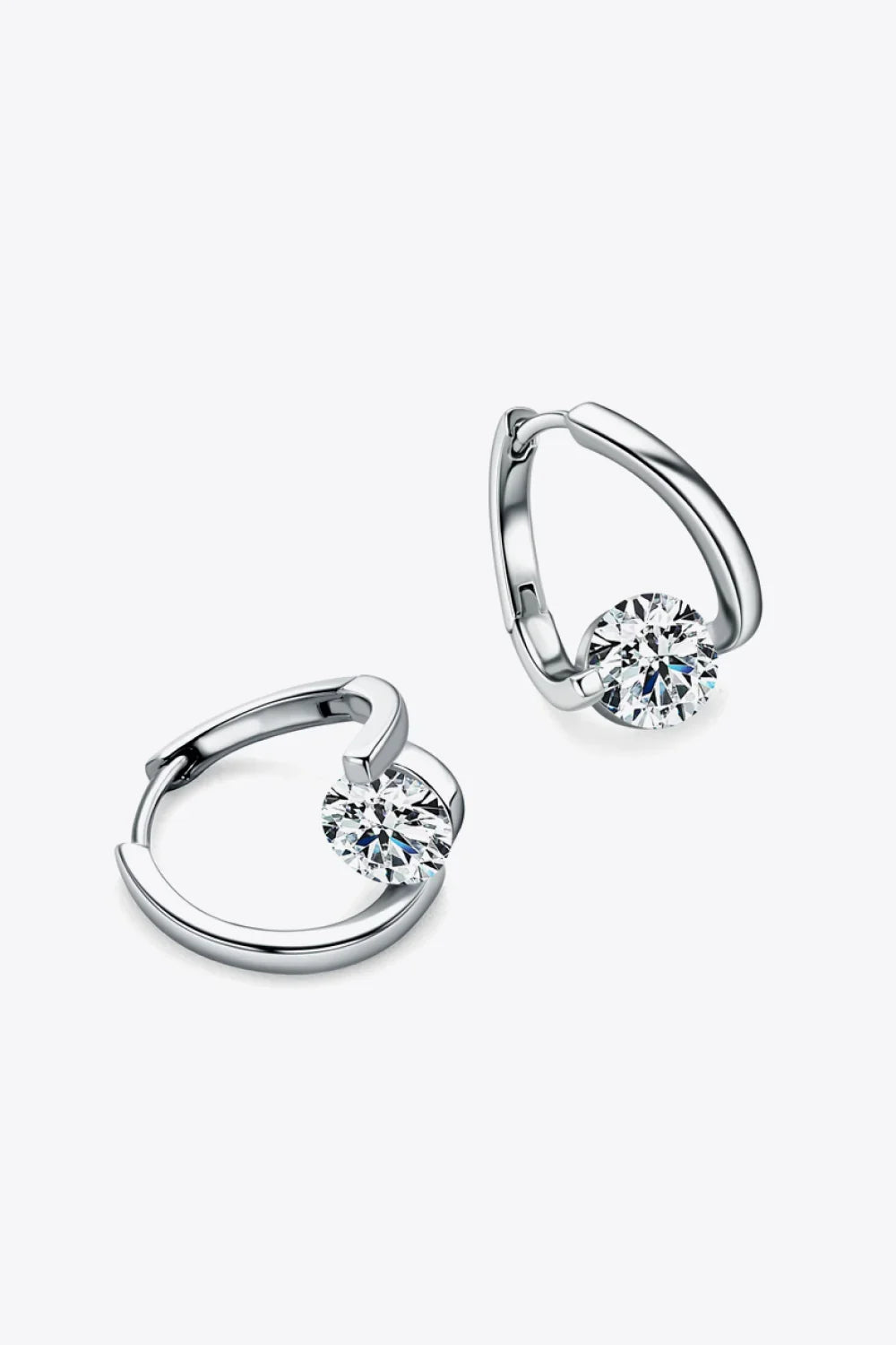 2 Carat Moissanite 925 Sterling Silver Heart Earrings - VAleG