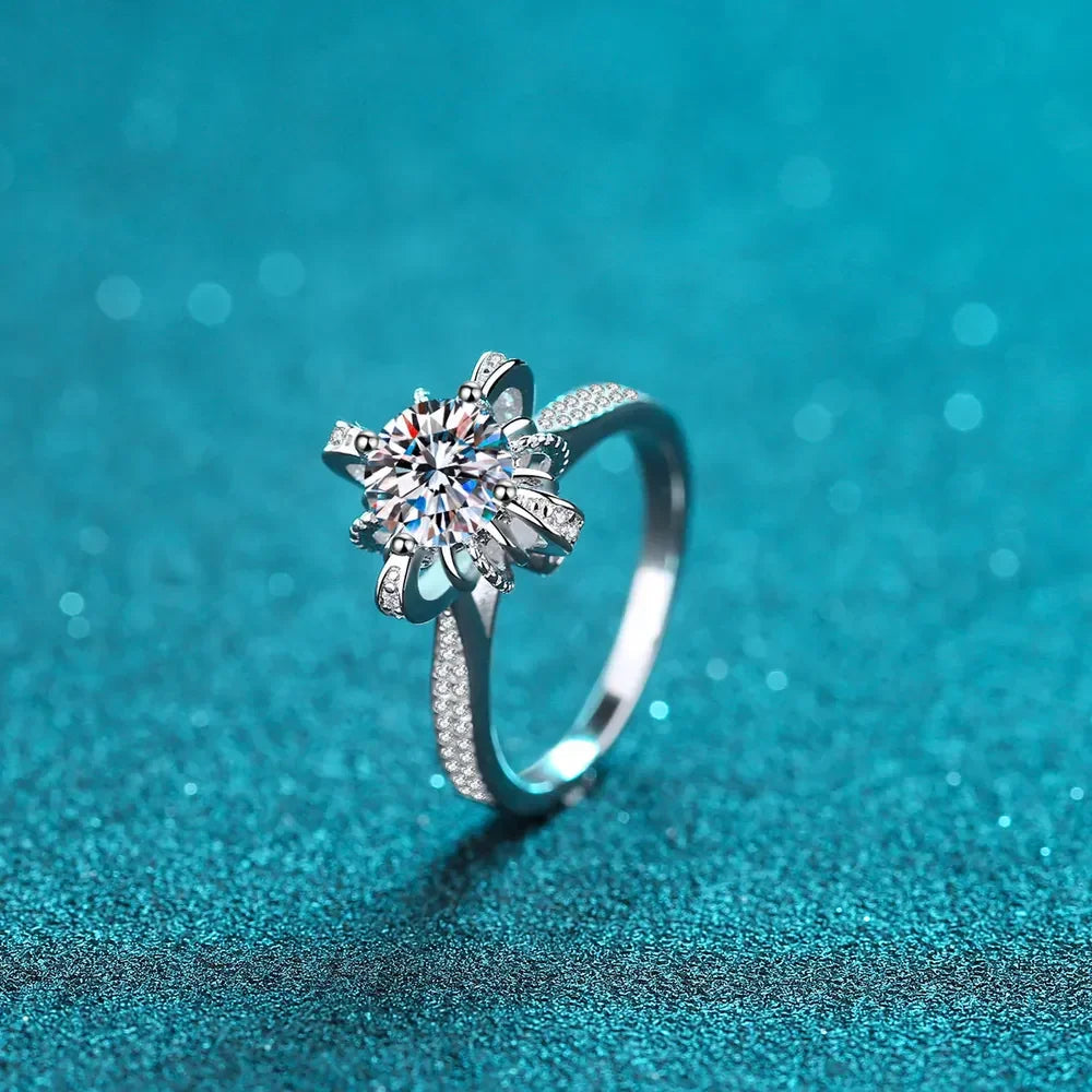 1 Carat Moissanite 925 Sterling Silver Ring - VAleG
