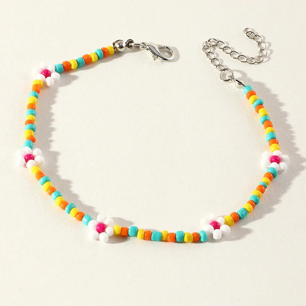 Bohemian Beach Resort Style Daisy Anklet - VAleG