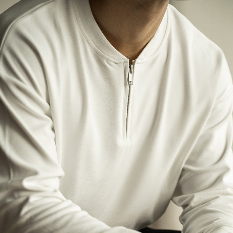 Maglietta casual da uomo a maniche lunghe con cerniera