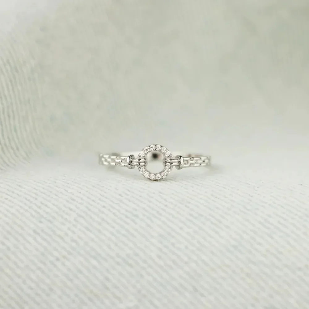 Inlaid Zircon 925 Sterling Silver Ring - VAleG