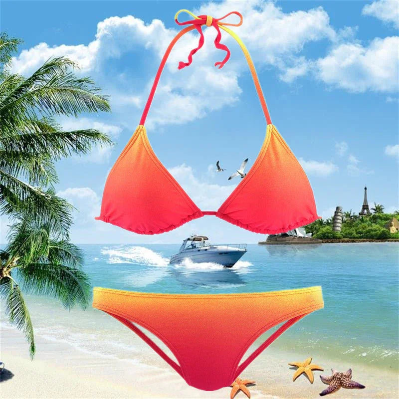 Swimsuit Women's Gradient Series Split Swimsuit Bikini - VAleG