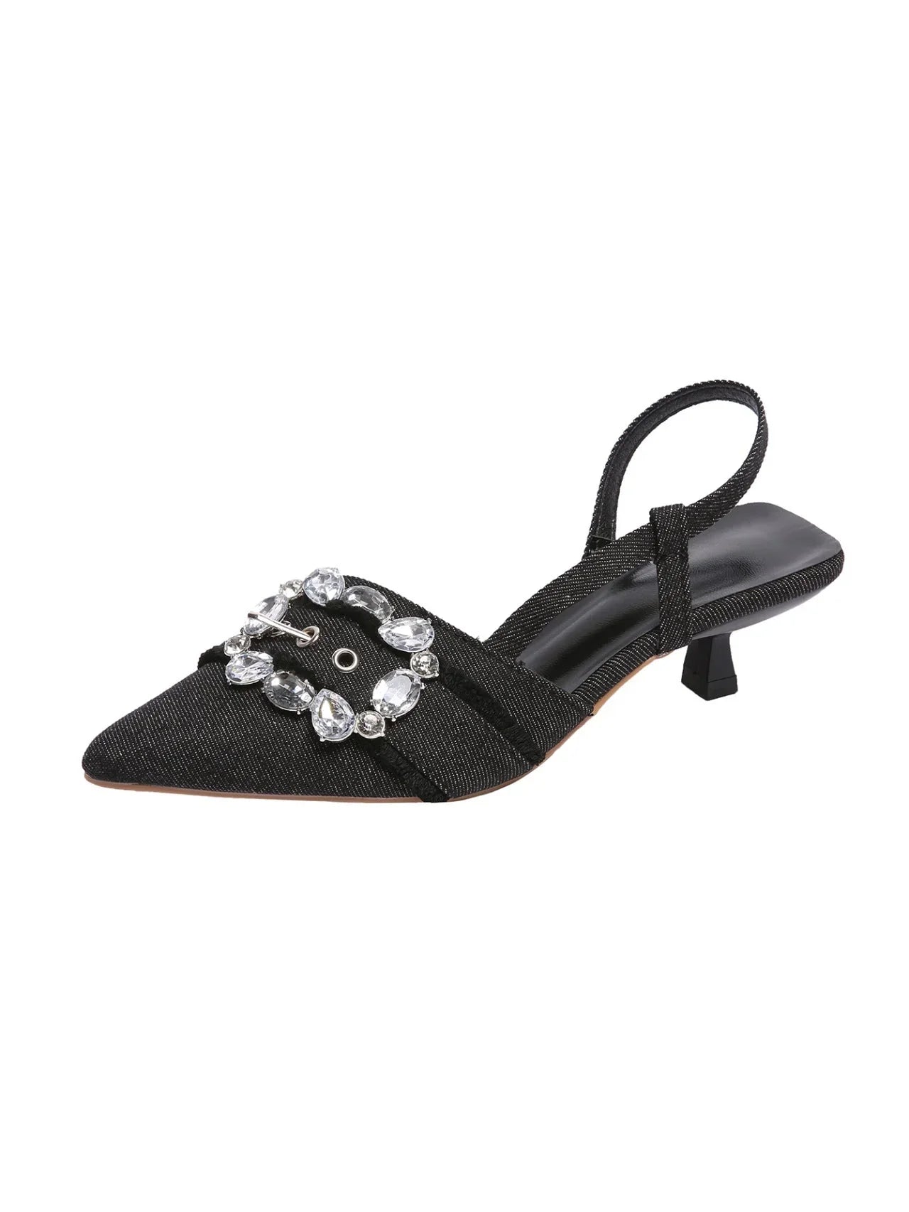 High Heel Sandals Pointed Toe Closed Toe Sandals Rhinestone - VAleG