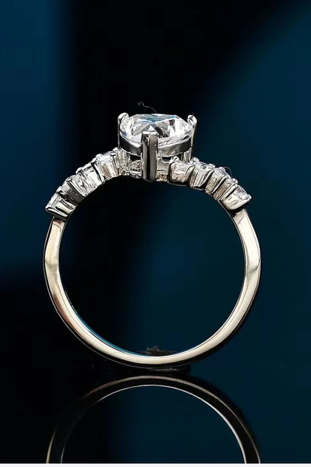 1 Carat Moissanite Heart 925 Sterling Silver Ring - VAleG