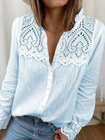 Autumn New Women's Lace Stitching Shirt Women - VAleG