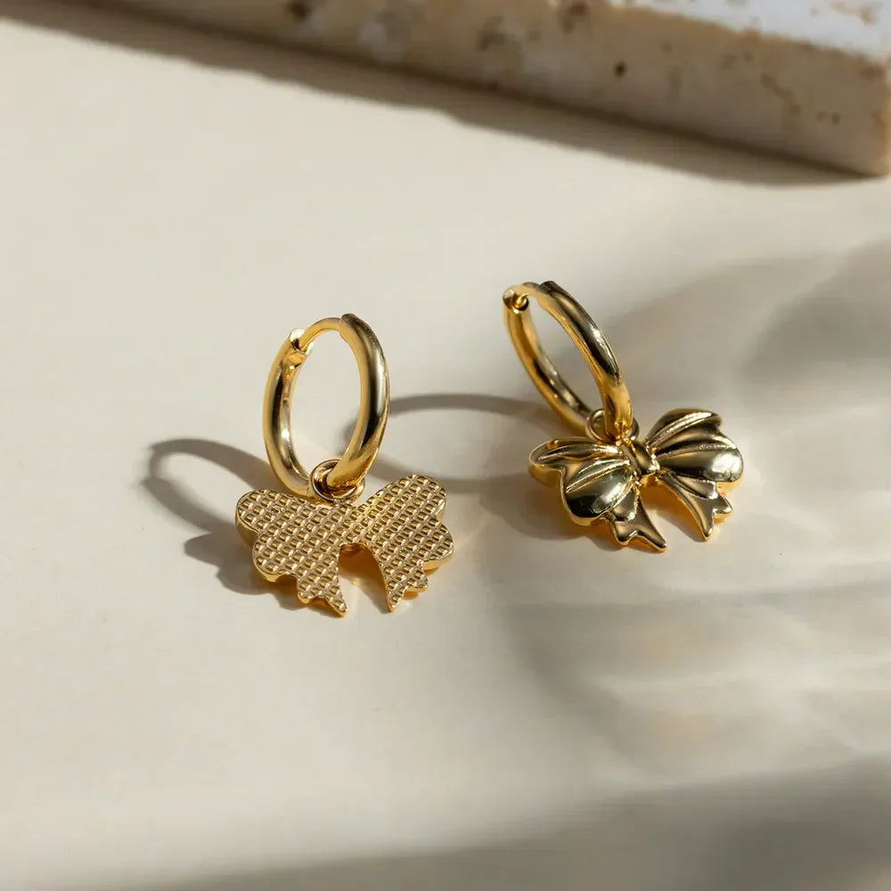 18K Gold-Plated Bow Earrings - VAleG